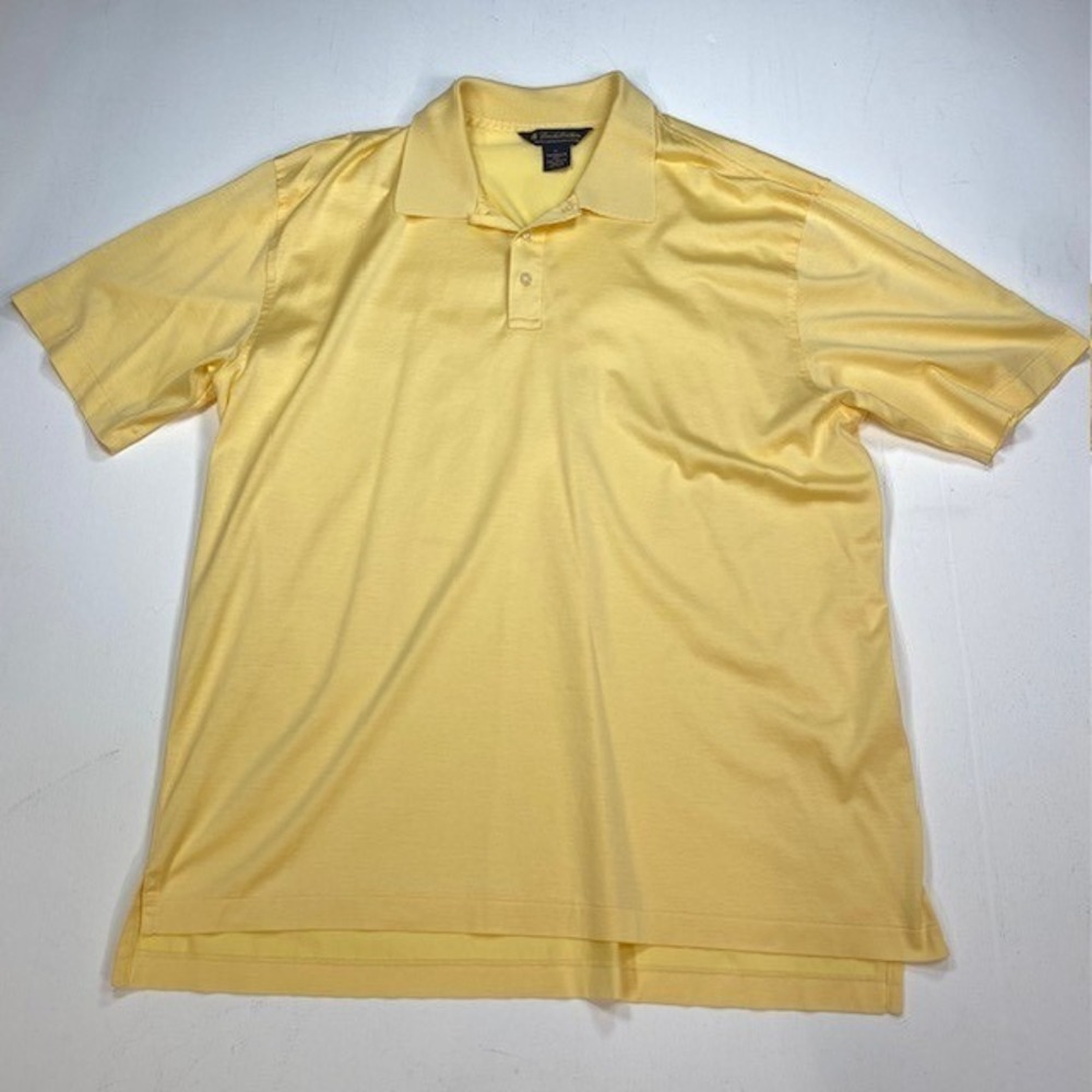 Brooks Brothers Yellow Performance Knit Double Mercerized Cotton Polo Shirt XL